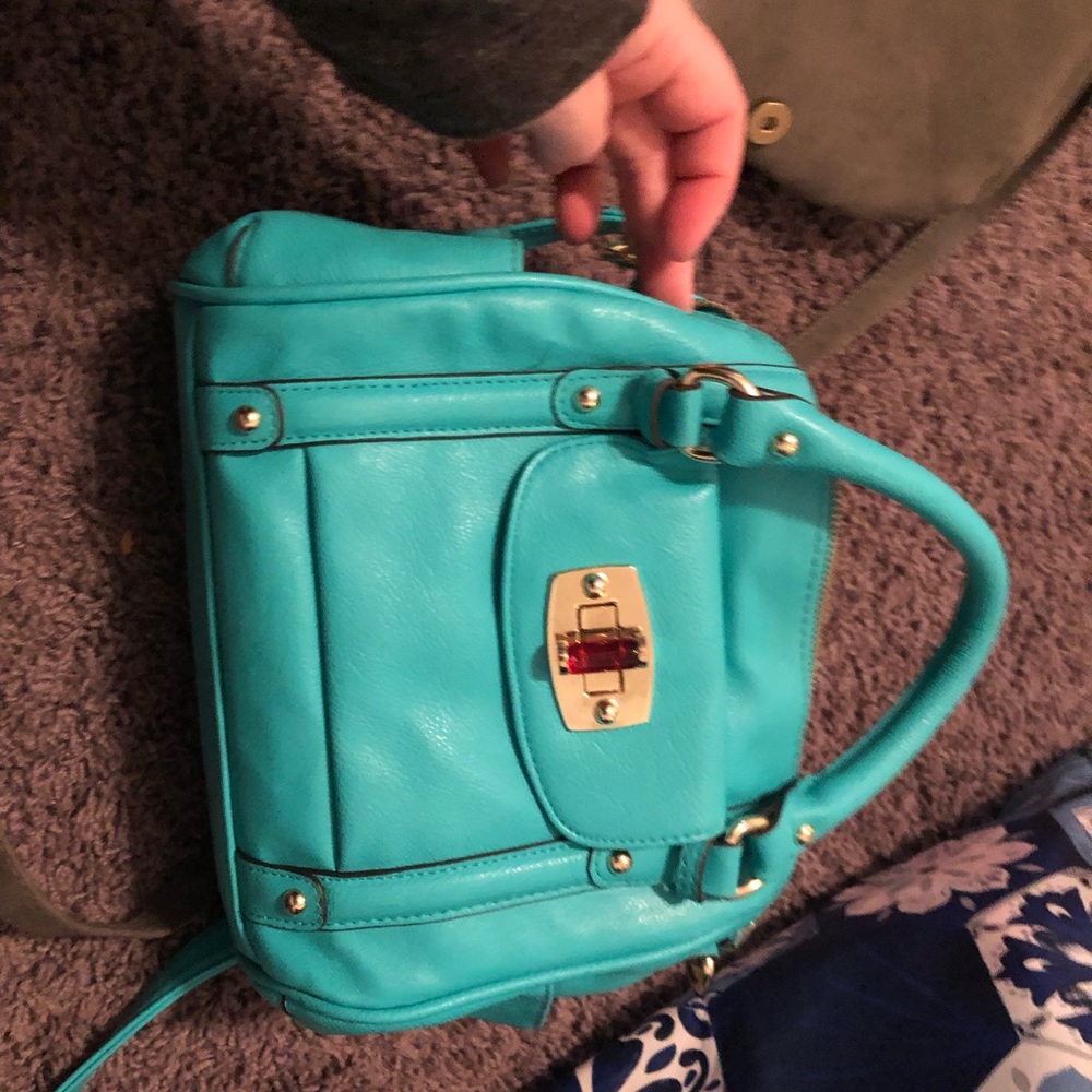 Turquoise cross body purse